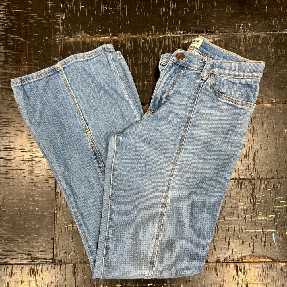 Kids' Front-Split Blue Denim Jeans